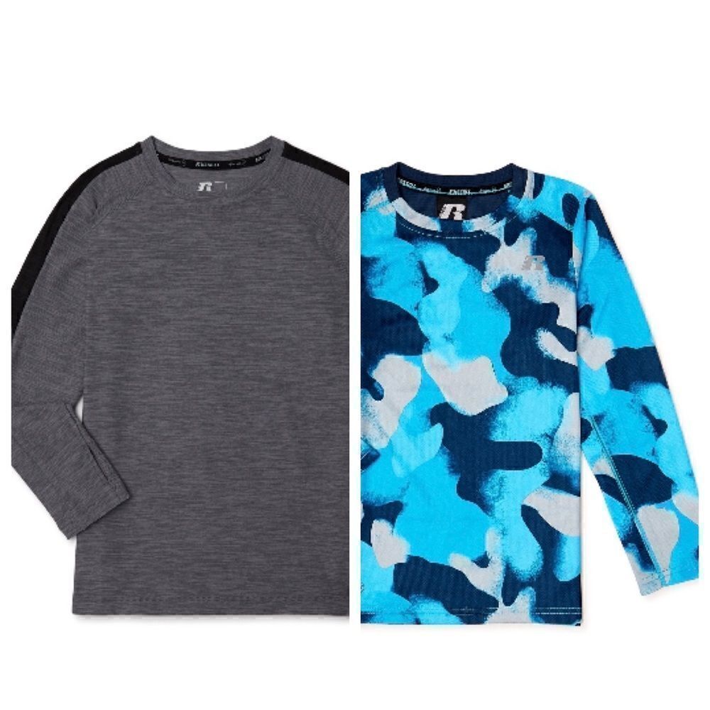 Boys Long Sleeve Active Core Shirts 2-Pack Size XXL 18